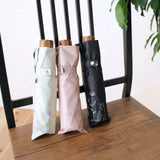 遮光·隔熱 晴雨兩用黑色塗層◎50cm防風植物貓折疊傘 防UV